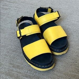 ‘Dr. Martens’ Yellow and Black Sandals